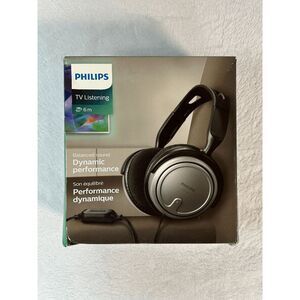 Philips Tv Listening Headphones SHP2500 Balanced Sound NIB, Silver